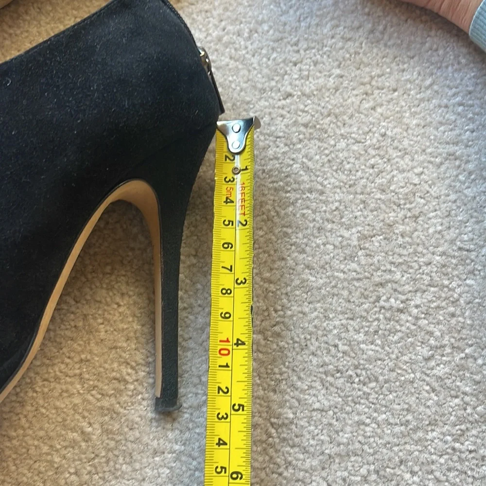 Jimmy Choo suede peep-toe platform heeled booties